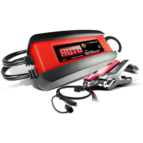This charger features strong starting power, a heavy-duty transformer, LED indicators, and color-coded clamps with a 6-foot power cord and output cables for 12-foot total reach. . Schumacher battery charger e32074